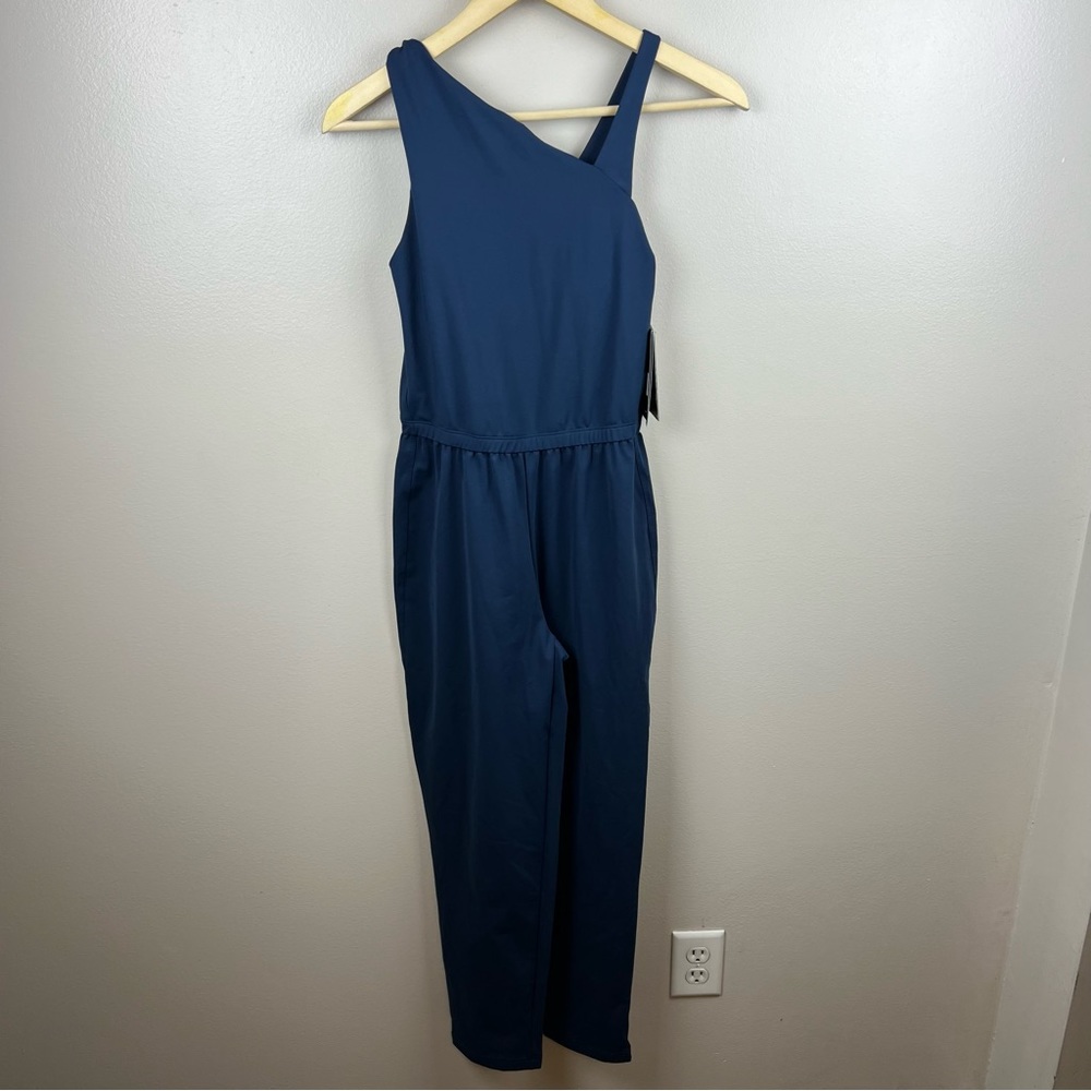 New Balance Asymmetrical Jumpsuit Size XS Navy Blue Athletic Casual Sleeveless